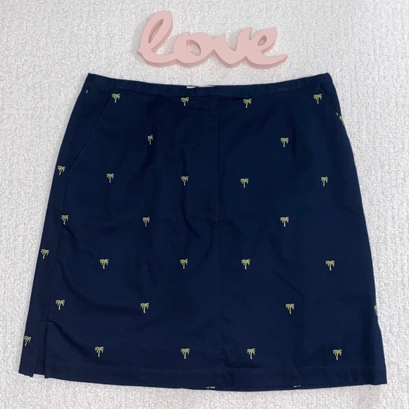 LizGolf Navy Blue with Palm Trees Golf Skort Skirt Size 12 🌴LIKE NEW!🌴 - Picture 1 of 10